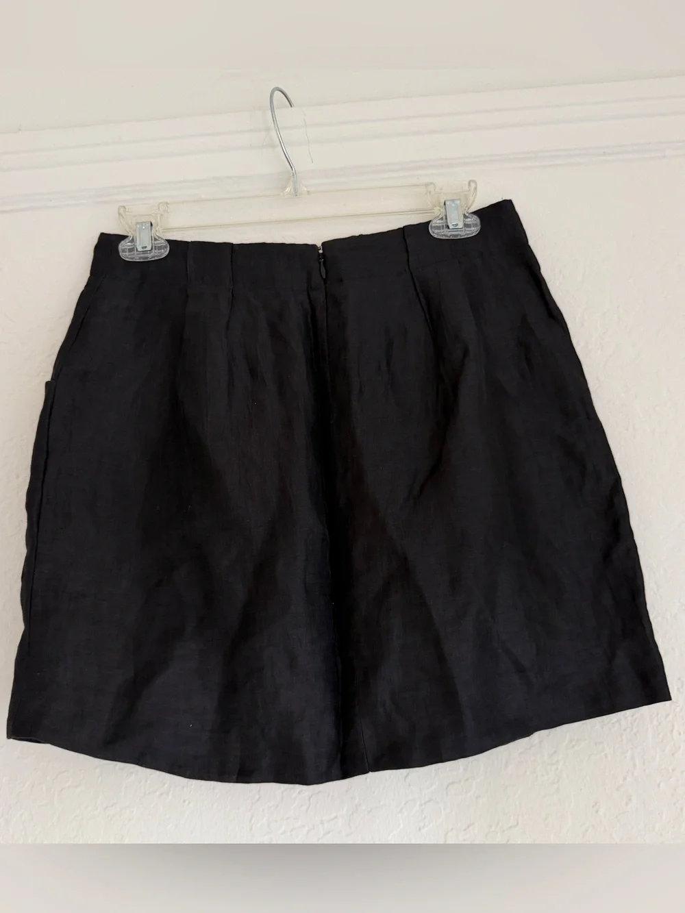 J Crew Linen Charter Skirt in Black. Size 0